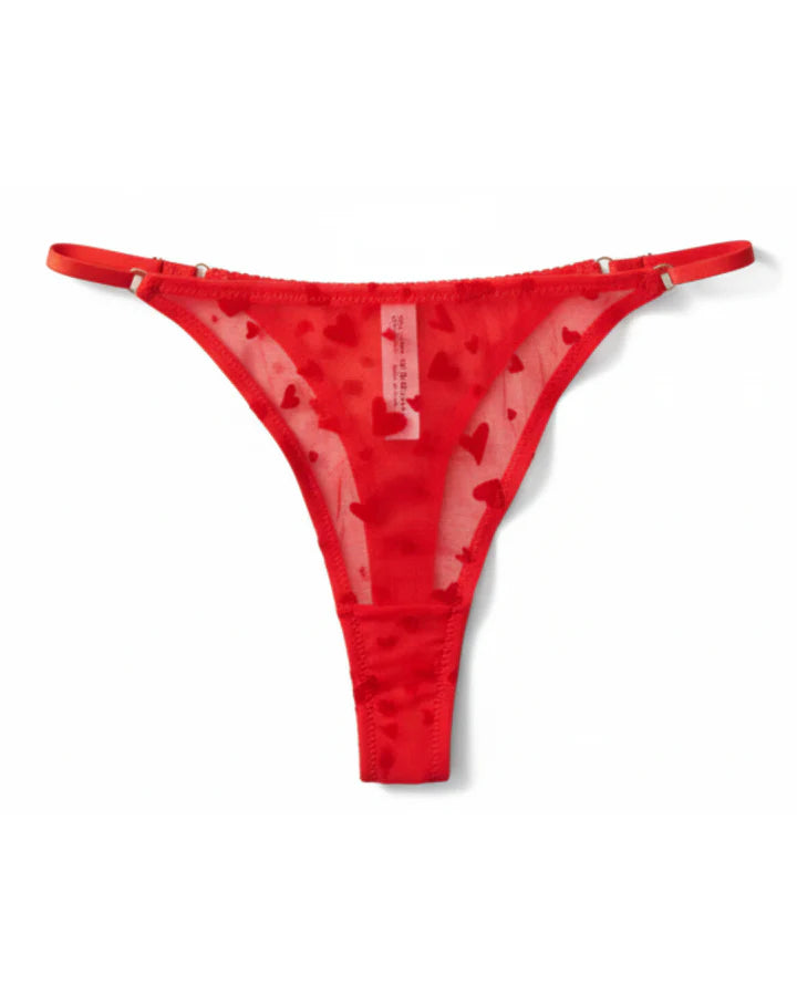 Bra Set - Blush Hearts - Red