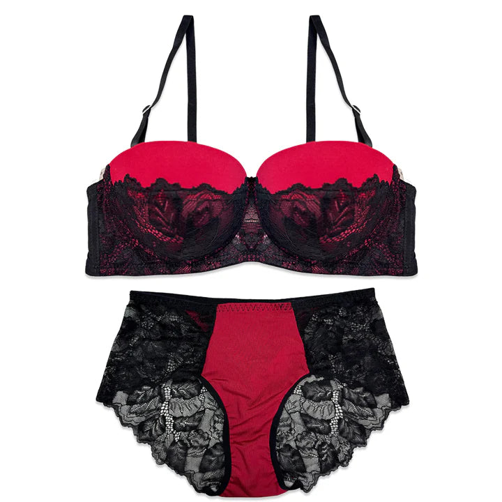 Bra Set - Crimson Whisper